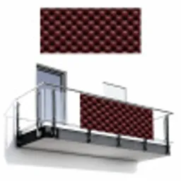 Leer - Patroon - Bordeaux Balkonbeschermer Duitsland klein 596 -3d
