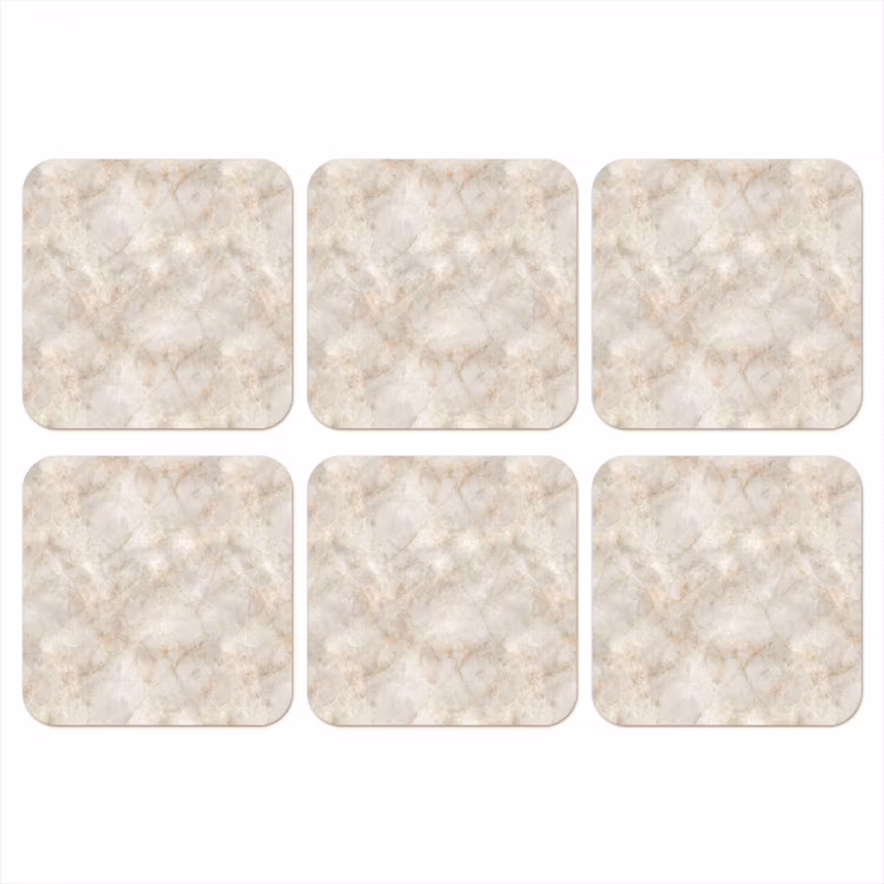Lichtbeige - Goudbruine Nerven - Marmer onderzetter kurk middel 366 -3d