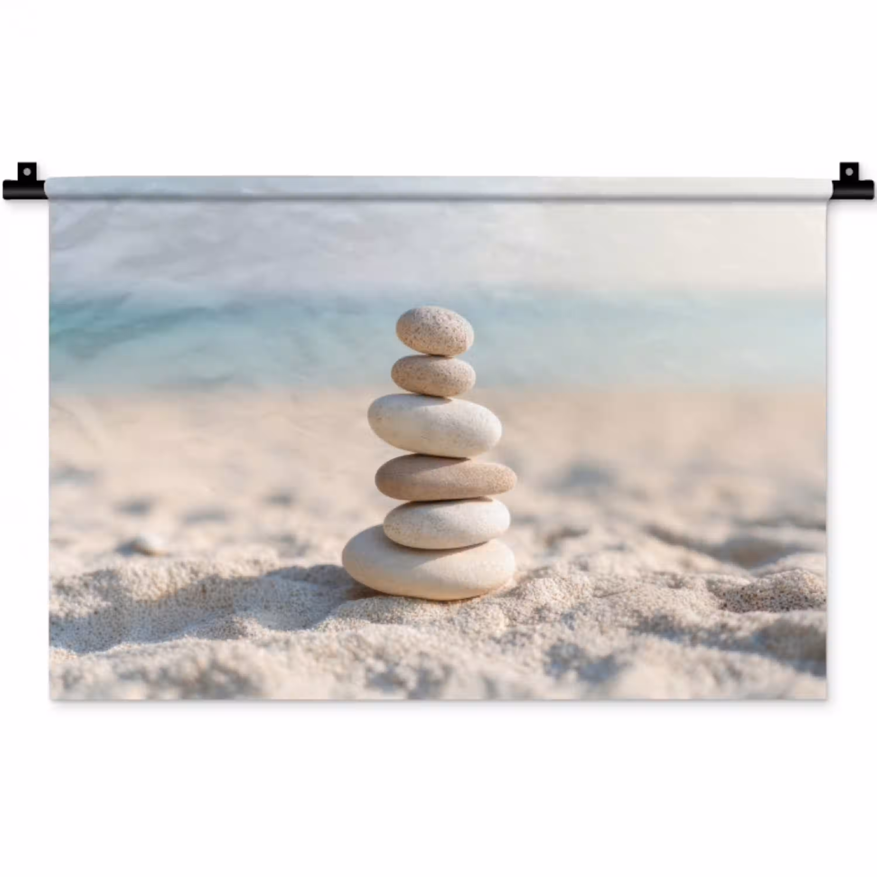 Stenen - Stapel - Zand - Zee Wandkleed katoen klein -zz3d
