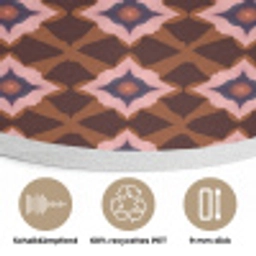 Geometrisch - Sierlijk - Bruin Akoestische PET Vilt - Rond klein 838 -closeup_DE