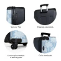 Palmboom - Modern - Blauw NBS - Large koffer - Volwassenen Unisex groot -zzzzzzzbolletjes_FR