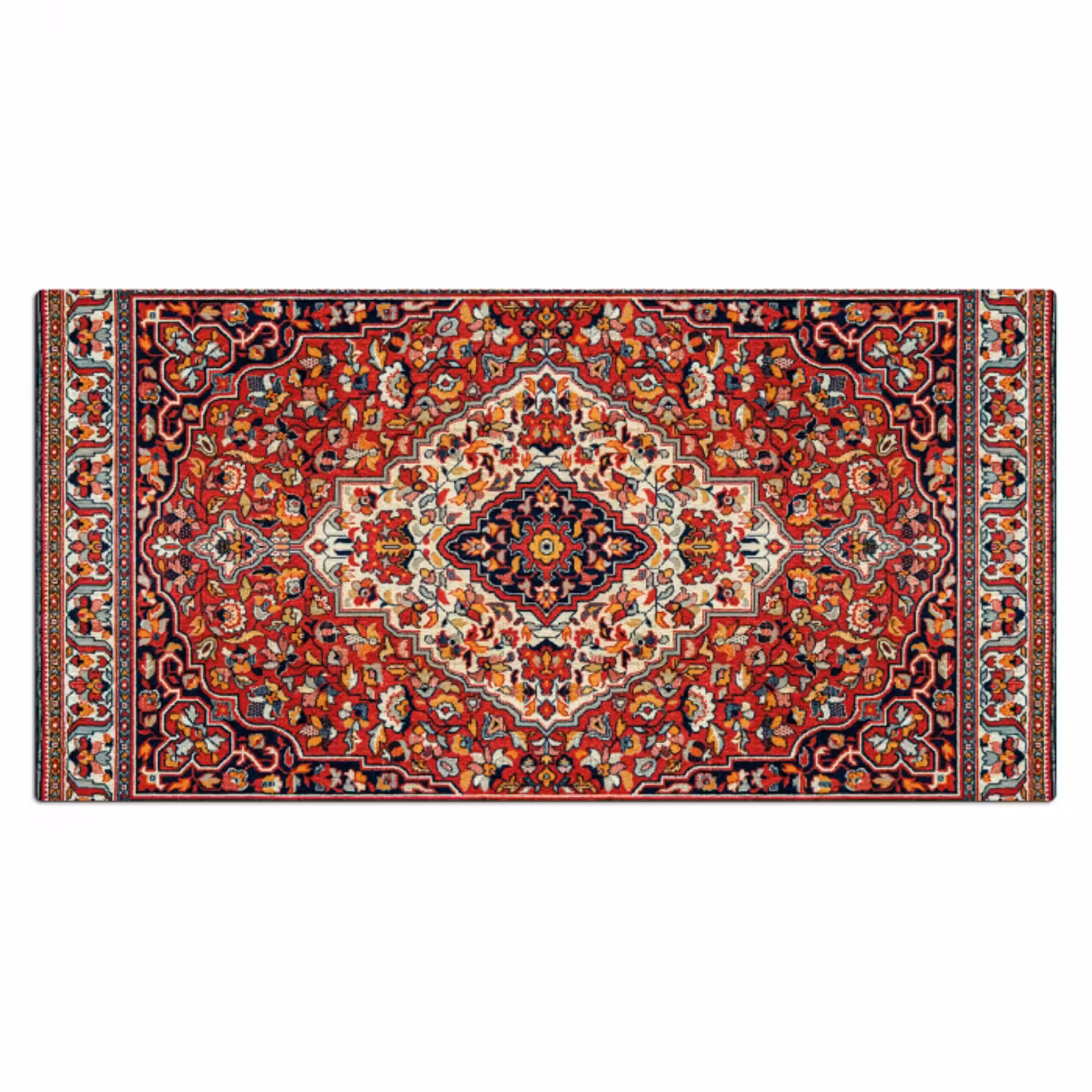 Perzisch Tapijt - Vloerkleed - Patronen - Rood Muismat XXL klein -3d_leeg
