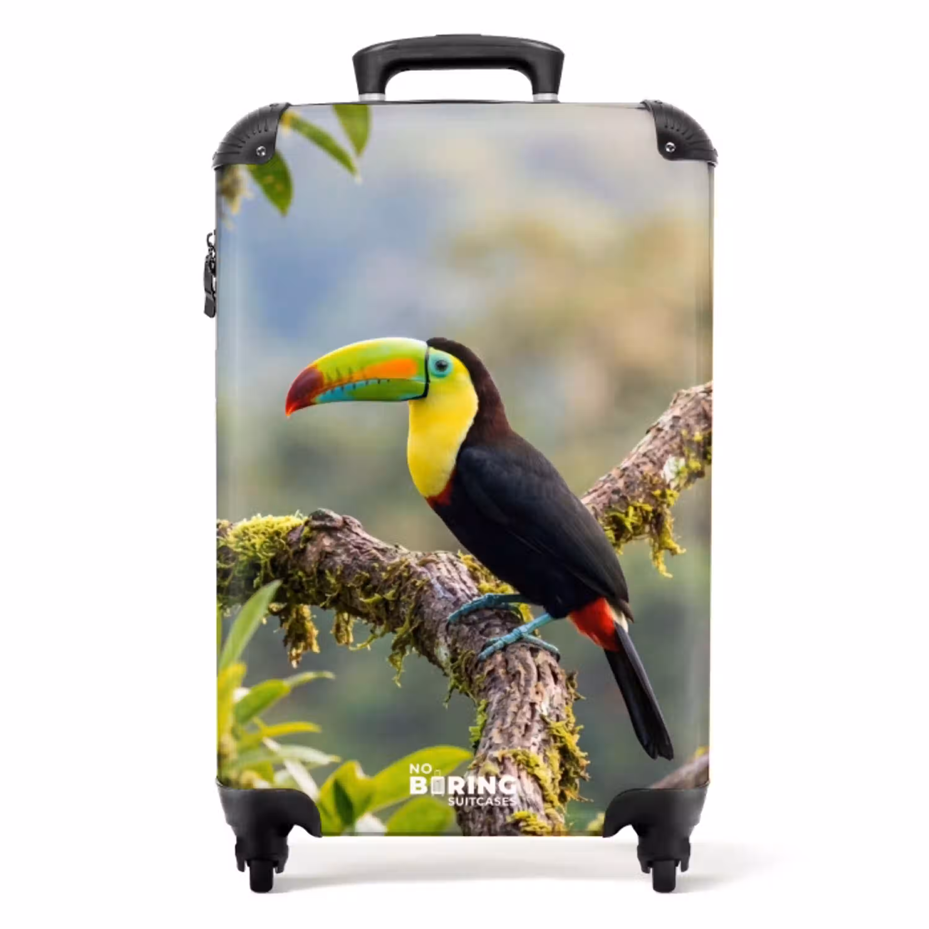 Toekan - Jungle - Natuur - Kleurrijk NBS - Handbagage koffer - Volwassenen Unisex middel -productfoto_recht