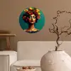 Vrouw - Hoodtooi - Tropisch - Fruit - Druiven Wandcirkel behangsticker klein -sfeer1