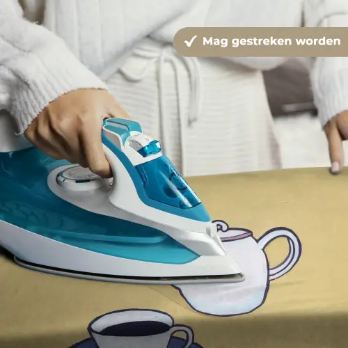 Theepot - Kopje - Beige - Illustratie Wandkleed katoen klein -sfeer9