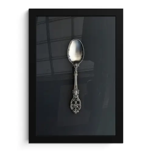 Lepel - Zilver - Metaal fotolijst zwart zonder passe partout klein -3d
