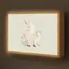 Eenhoorn - Bloemen - Stippen Light Box met batterij (Wandlamp kind) middel -z3d_website