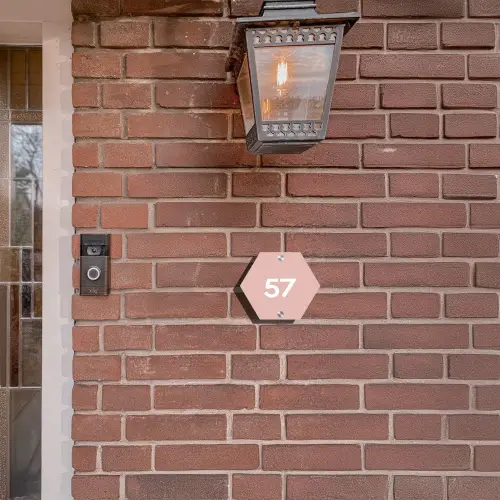 Effen roze - Traditioneel Naambord Hexagon klein -sfeer7-hexagon-XS