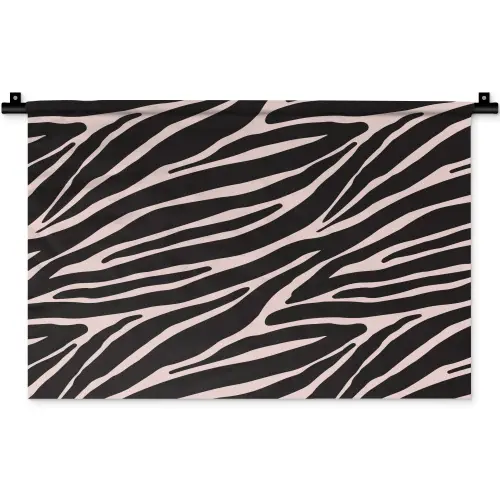 Zebra - Zwart - Roze Wandkleed katoen klein 269 -zz3d