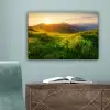 Gras - Heuvels - Zon - Natuur - Landschap canvas 2cm klein -sfeer4