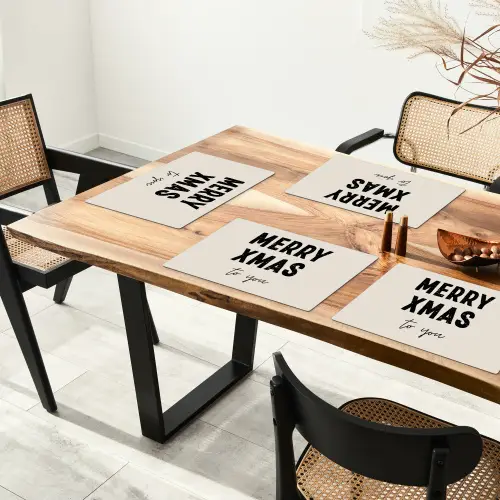 Kerst - Quotes - Merry xmas - Feestdagen - Zwart Placemat vinyl groot -zzsfeer4_Kitchenyeah-website