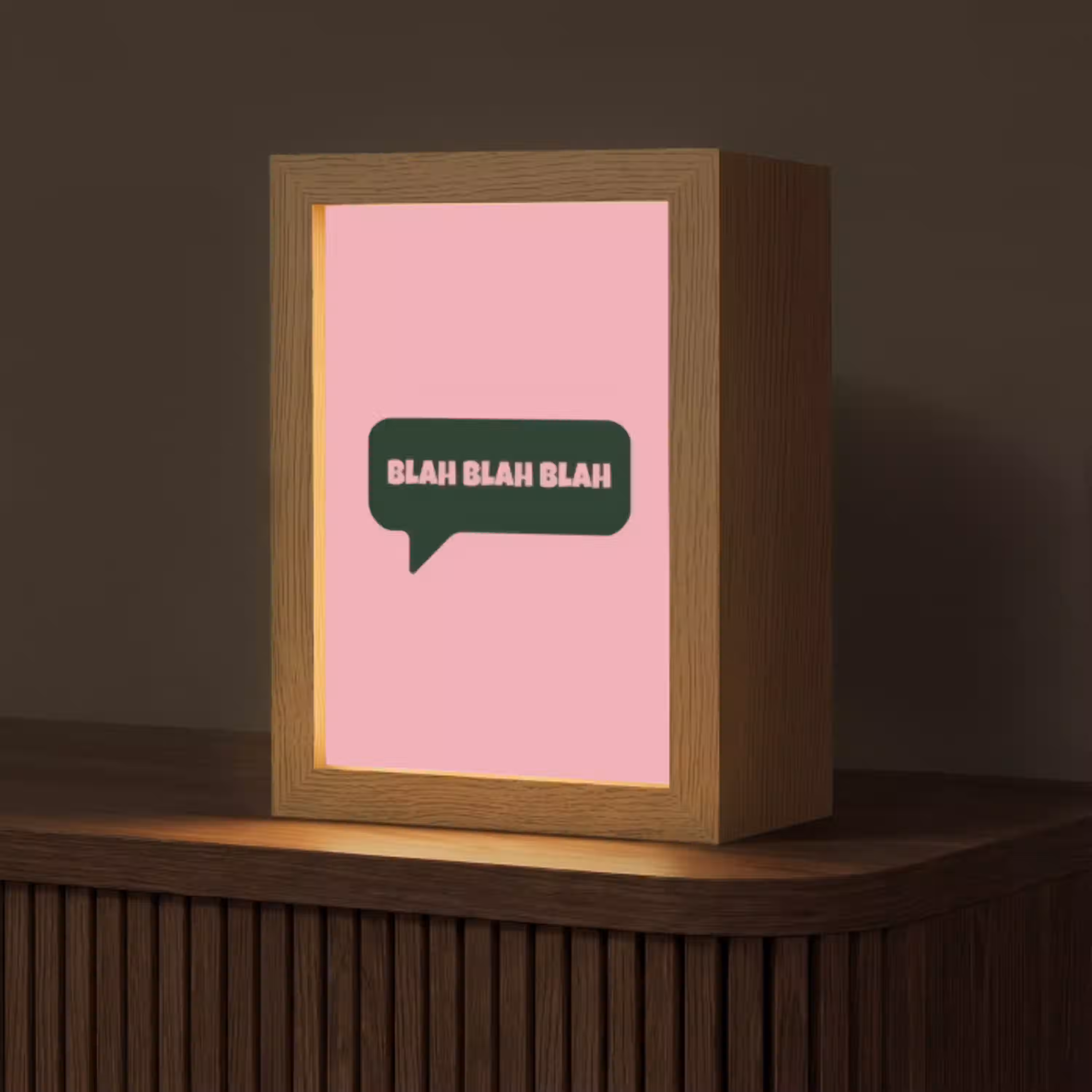 Roze - Tekstwolk - Groen - BLAH BLAH BLAH Light Box met kabel (Tafellamp) klein -z3d_website
