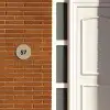 Beige met stippen - Traditioneel Naambord Rond klein -sfeer3-rond-XS