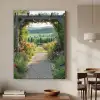 Doorkijk - Landschap - Natuur - Tuinboog - Bloemen Textielframe - compleet frame klein -sfeer2