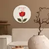 Roos - Rood - Bloem - Valentijn Wandcirkel kunststof plaat 5mm dik klein -sfeer1