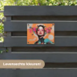 Portret - Vrouw - Abstract - Bloemen tuinposter los doek klein -sfeer3