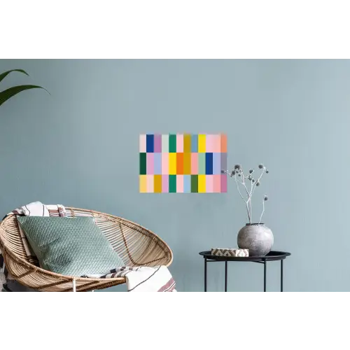 Stroken - Blauw - Patroon - Abstract Muursticker klein -plant
