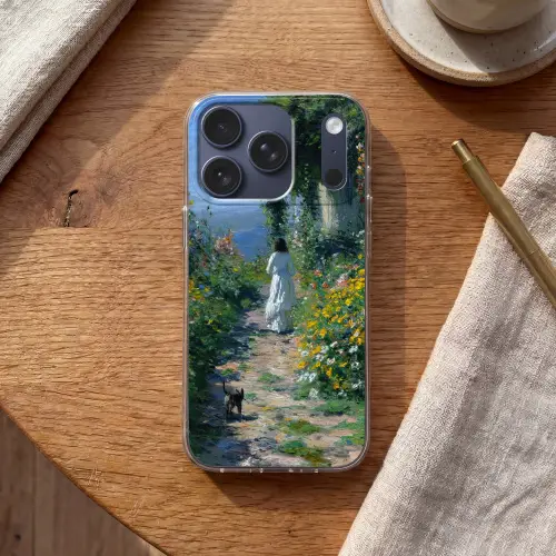 Kat - Vrouw - Bloemen - Huis Telefoonhoesje iPhone 17 Pro klein -sfeer1