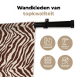 Zebra - Patroon - Zwart - Wit Wandkleed katoen klein 269 -sfeer2