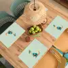 Staart - Dino - Minimalistisch - Blauw Placemat vinyl groot -zzsfeer5_Kitchenyeah-website