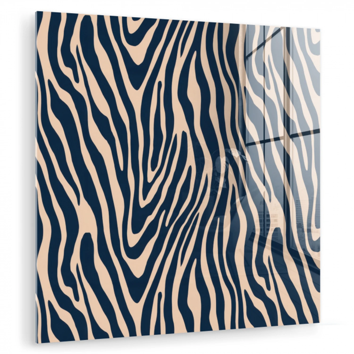 Zebra - Patroon - Blauw - Beige plexiglas 5mm klein 11 -zzzproduct_nieuw