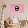 Mond - BLAH BLAH - Roze Wandkleed katoen klein -wsfeer5_kind