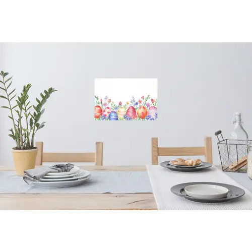 Bloementuin - Kleurrijk - Eieren Muursticker klein -eettafel