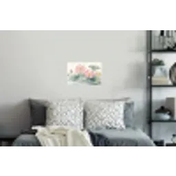 Aquarel - Lotusbloemen - Kleurrijk Muursticker klein -slaapkamer