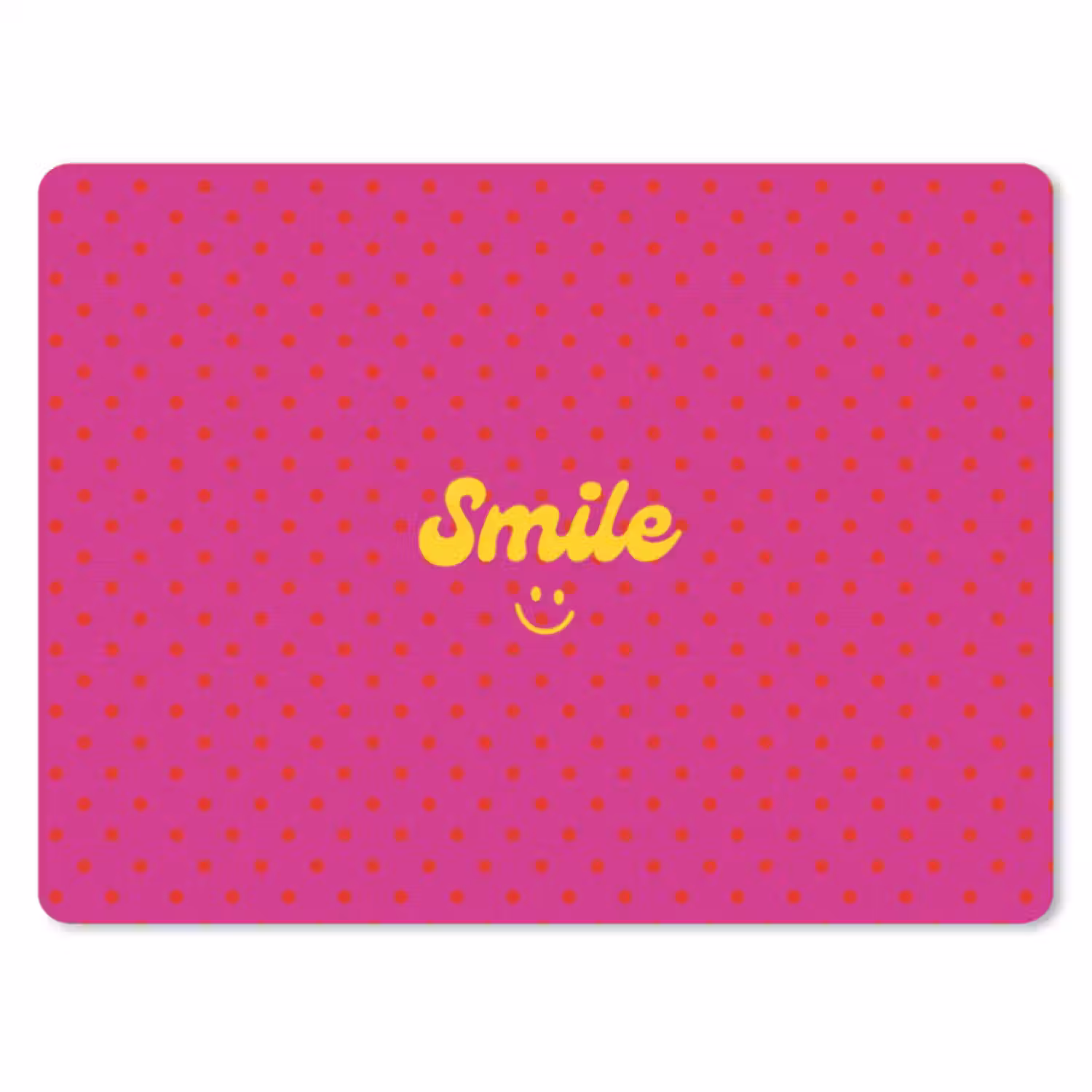 Muismat - Smile - Stippen - Geel - Smiley - Roze