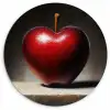 Apple - Hart - Rood Wandcirkel kunststof plaat 5mm dik klein -3d