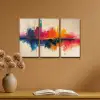 Kleurrijk - Abstract - Verflook - Modern Canvas - Meerluiken 3 luik klein -sfeer5
