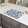 Bladeren - Klimop - Donkerblauw Inductie beschermer vinyl 3mm klein -sfeer8