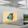 Vis - Vinnen - Blauw - Ogen keuken achterwand spatscherm klein -3d_schuin