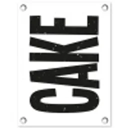 Zwart - Cake - Eten - Decoratie tuinposter los doek klein -3d