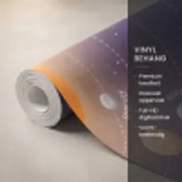 Planetenstelsel - Ruimte - Illustratie Behang Vinyl klein -USP_closeupNL