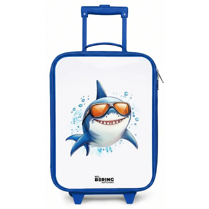 Coole haai met zonnebril in het water Kinderkoffer - Blauw klein -zz3dotto