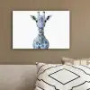 Giraffe - Delfts blauw - Dieren - Minimalistisch canvas 2cm klein -sfeer3
