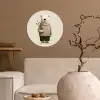 Knuffelbeer - Oranje bloemen - Vriendelijk Wandcirkel behangsticker klein -sfeer1