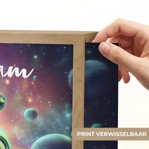 Alien - Groen - Planeten - Ruimte Light Box met batterij (Wandlamp kind) middel -USP_websiteprintNL