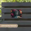 Boeddhabeeld omgeven door bloemen tuinposter los doek klein -sfeer3