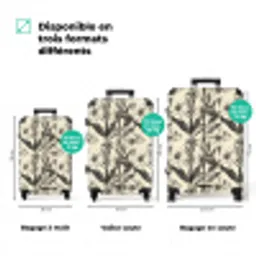 Klassiek - Botanisch - Zwart - Beige NBS - Handbagage koffer - Volwassenen Unisex middel zzzzzzVergelijking_3FR