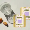 More coffee - Geel - Paars - Strepen - Mok onderzetter kurk middel -sfeer4