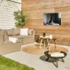 Paard - Bord - Pasta - Tafelkleed - Zwart Wit - Dieren Tuinposter op houten frame 2 cm dik klein -sfeer2