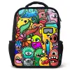 Kleurrijke Monsterparade Rugzak - Zwart middel -3d