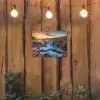 Waterval - Planten - Mos - Landschap - Zonsondergang - Rots tuinposter los doek klein -sfeer1