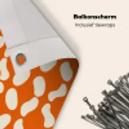 Oranje - Organische vormen - Wit Balkonbeschermer Duitsland klein 596 -closeup_NL
