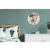 Minimalistisch - Lijnillustratie - Beige - Donkerblauw Wandcirkel aluminium klein -slaapkamer