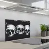 Schedels - Zwart - Contrast keuken achterwand spatscherm klein -3d_schuin