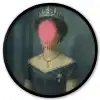 Kroon - Roze druipend verf - Portret Fotolijst rond zonder passe partout klein -3d