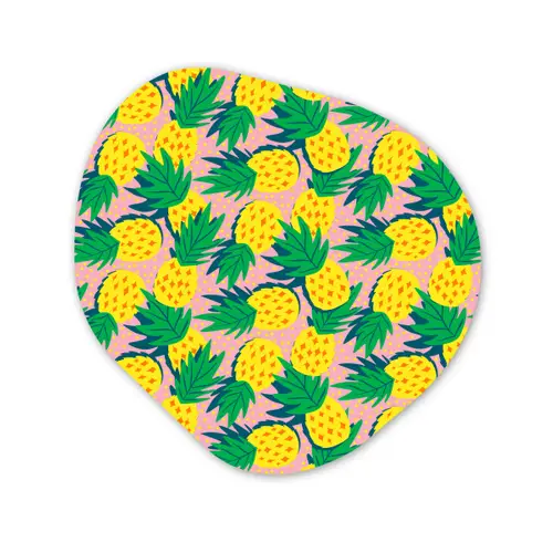 Ananas - Geel - Groen - Tropisch Wandcirkel Organisch Forex 3mm klein 629 -3d